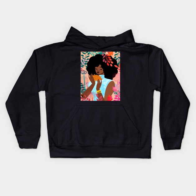 Chrysanthemums in November Kids Hoodie by tabithabianca